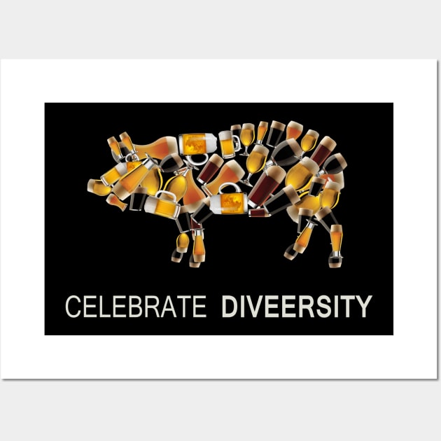 Celebrate Diversity Craft Beer Lover Drinking gift Wall Art by Bentoo